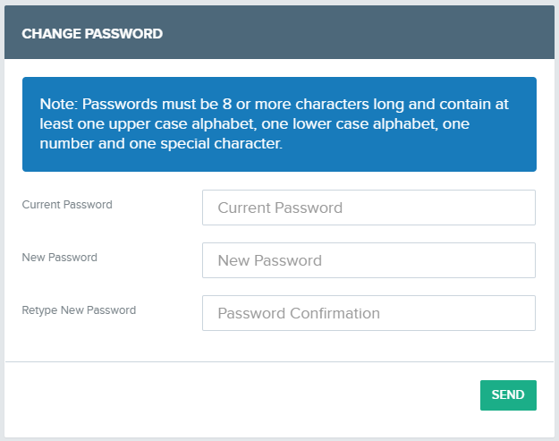 Create New Password Screen